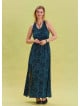 Indigo Bohemian Dress with Slit Neck 4646
